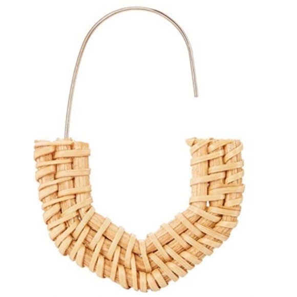 New Rattan Oversized Statement Hoop Earrings Large Wicker Bohemian Hoops - Picture 3 of 4